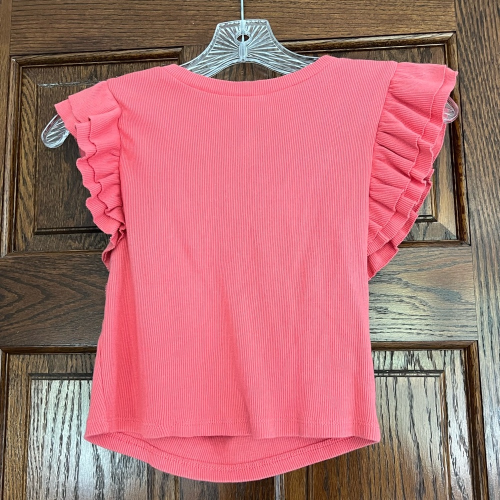 Pink Zara ruffle sleeve top